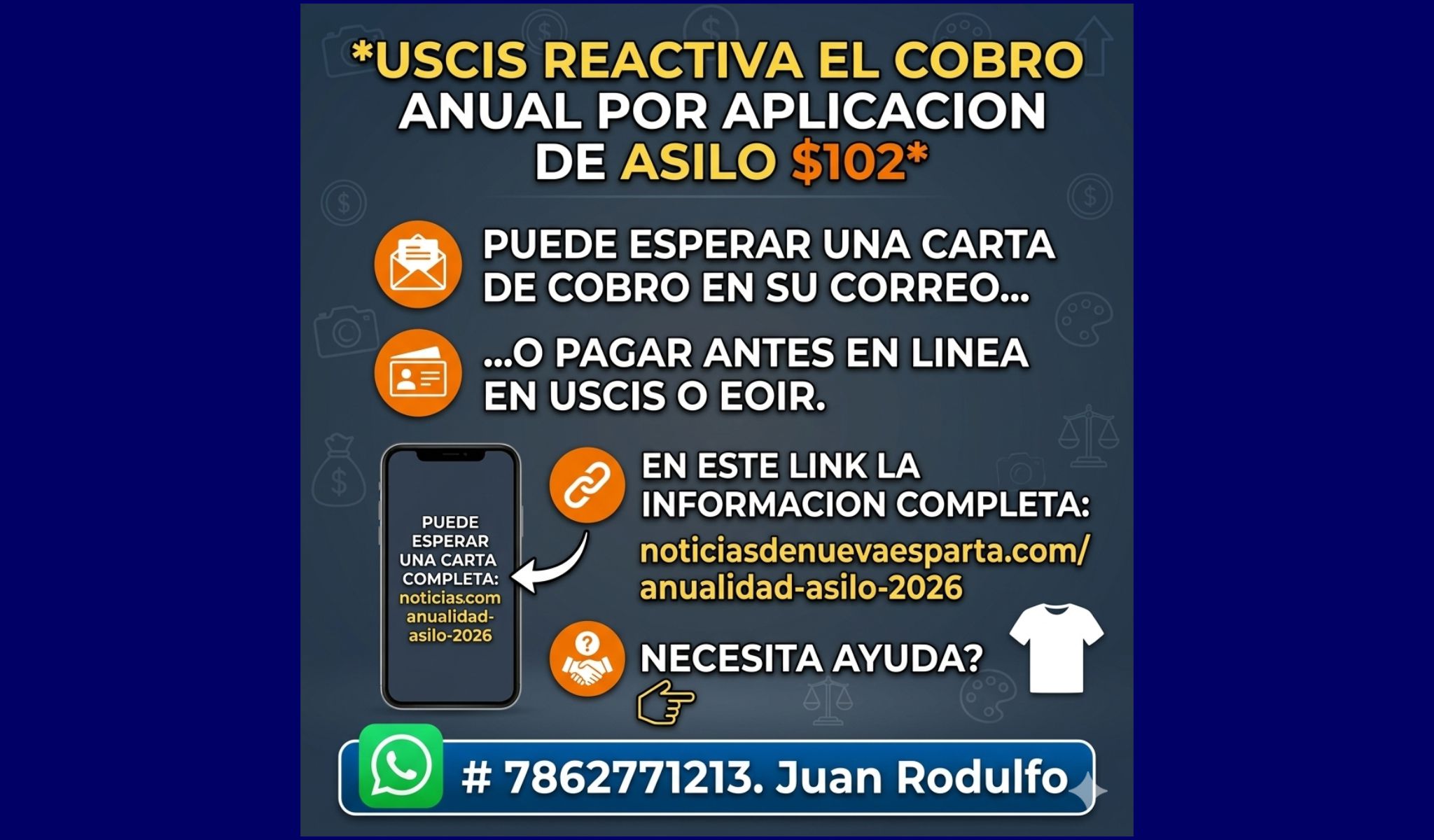 USCIS Reactiva cobro anualidad de Asilo 2026