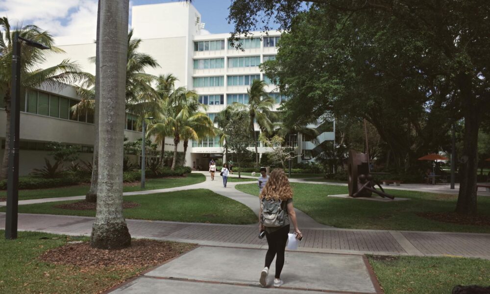 university campus with students in coral gables