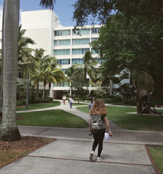 university campus with students in coral gables
