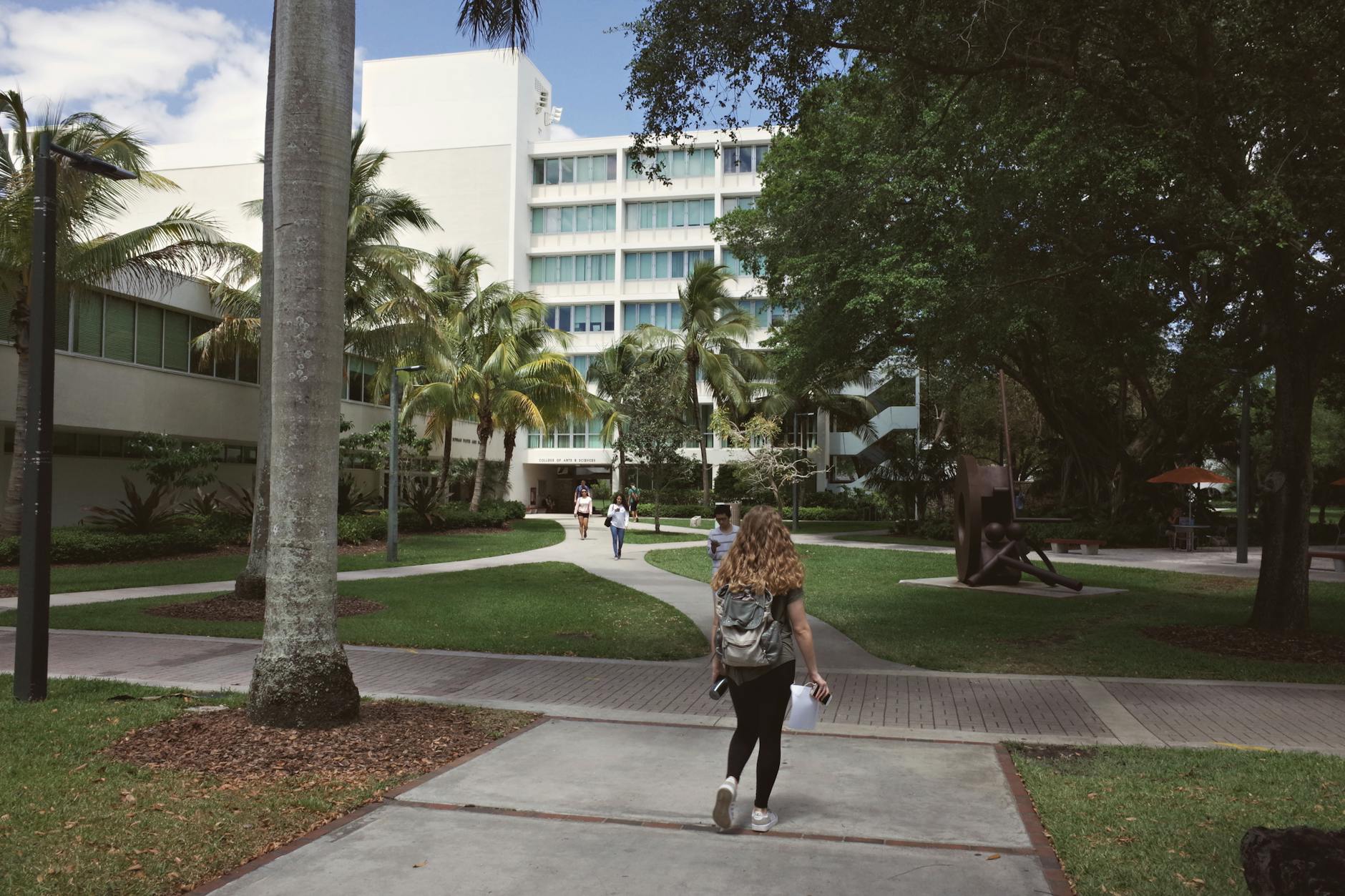 university campus with students in coral gables