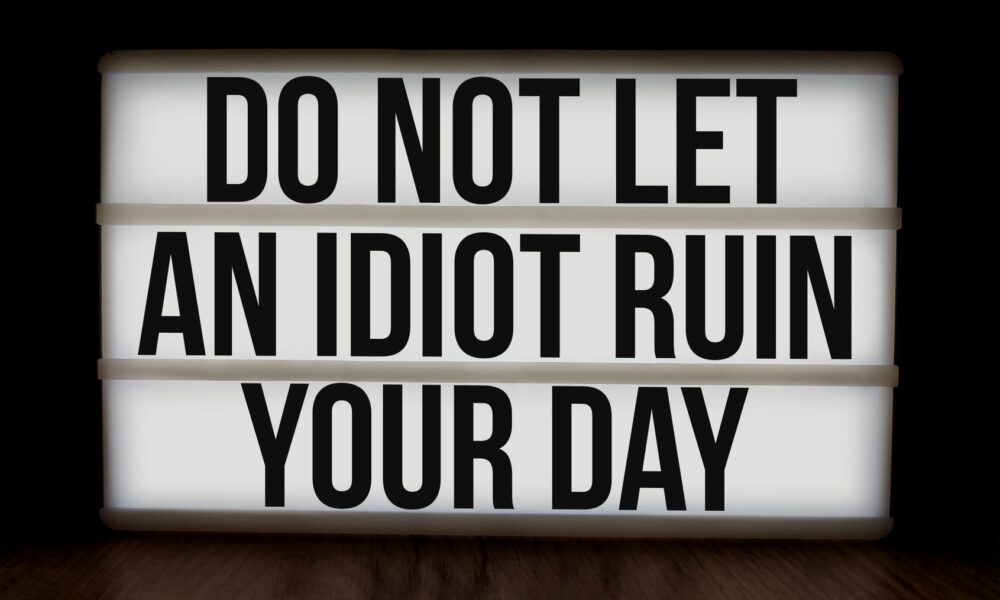 motivational quote on lightbox display