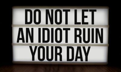 motivational quote on lightbox display