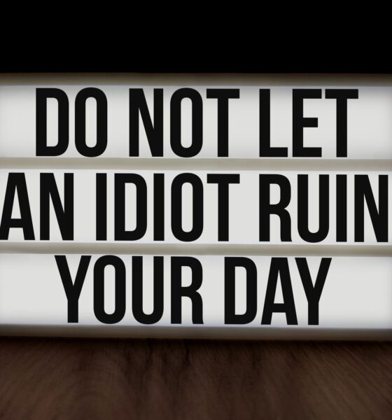 motivational quote on lightbox display